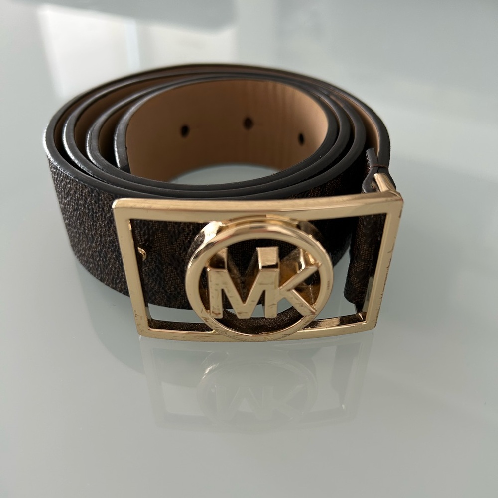 Michael Kors Tan Belt with Embossed MK Logo